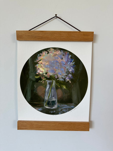Unspoken 8” circle print, signed with hangers